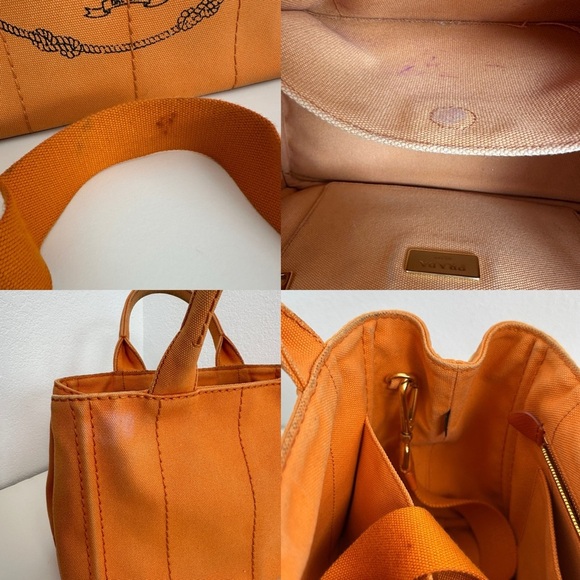 💯Authentic Prada  Canapa Orange Tote Bag🍀 - Picture 16 of 17